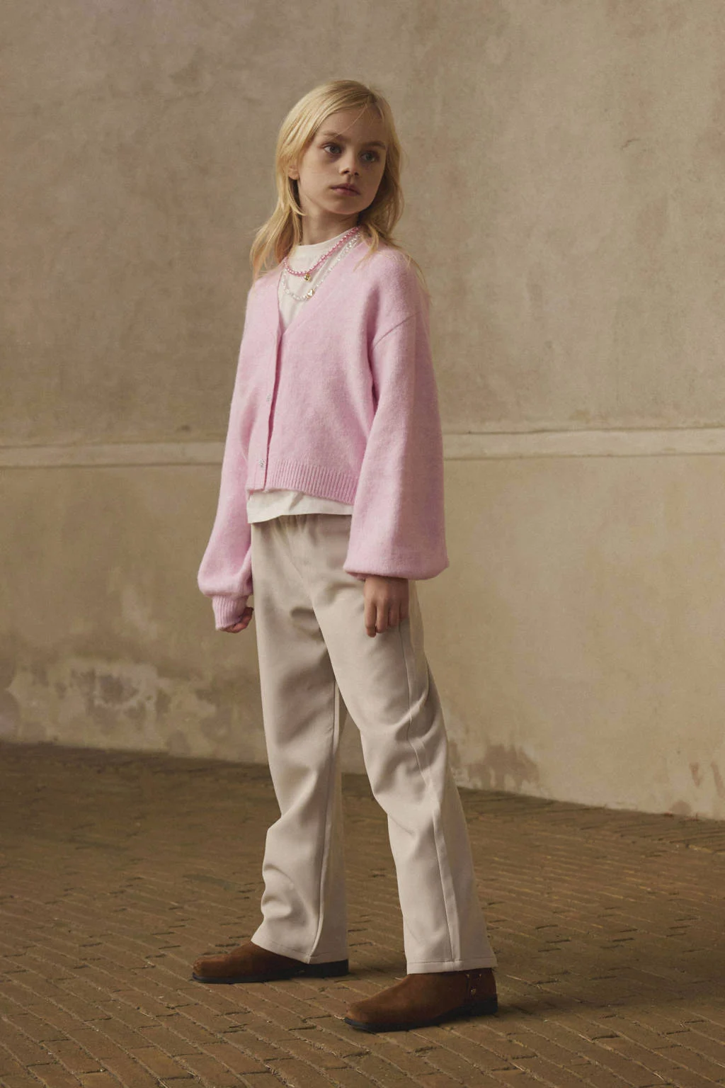 NAME IT KIDS cardigan lichtroze gebreid