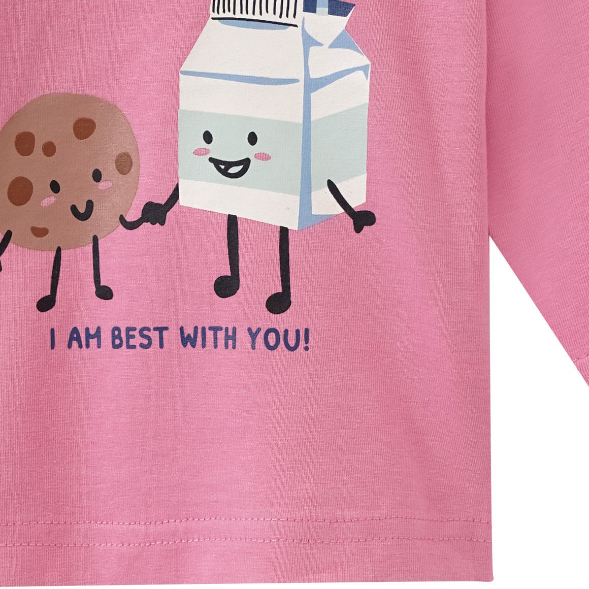 Topomini Newborn Langarmshirt mit Frühstücks-Print rosa