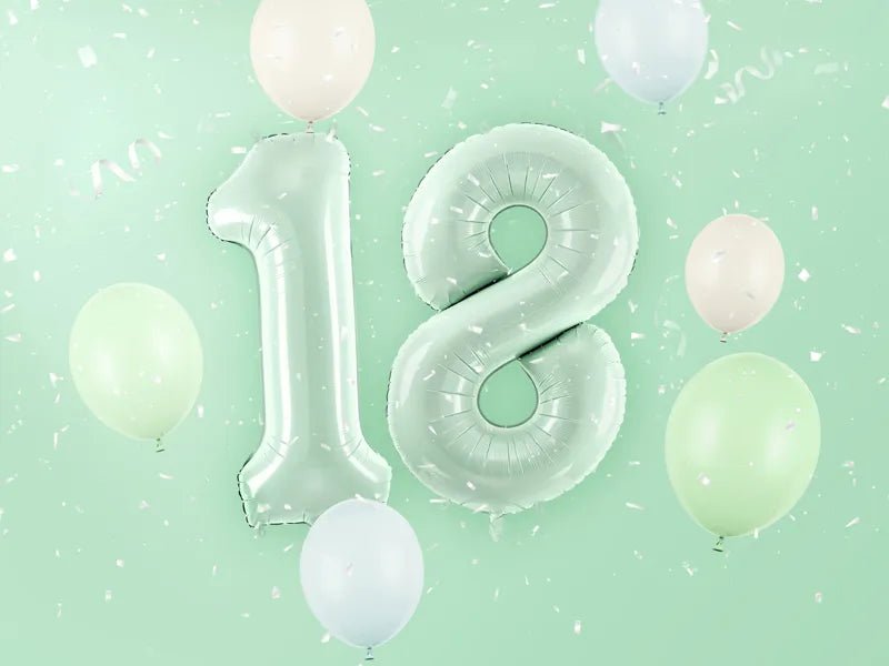 1 Jaar Cijfer Ballon Mintgroen 72cm