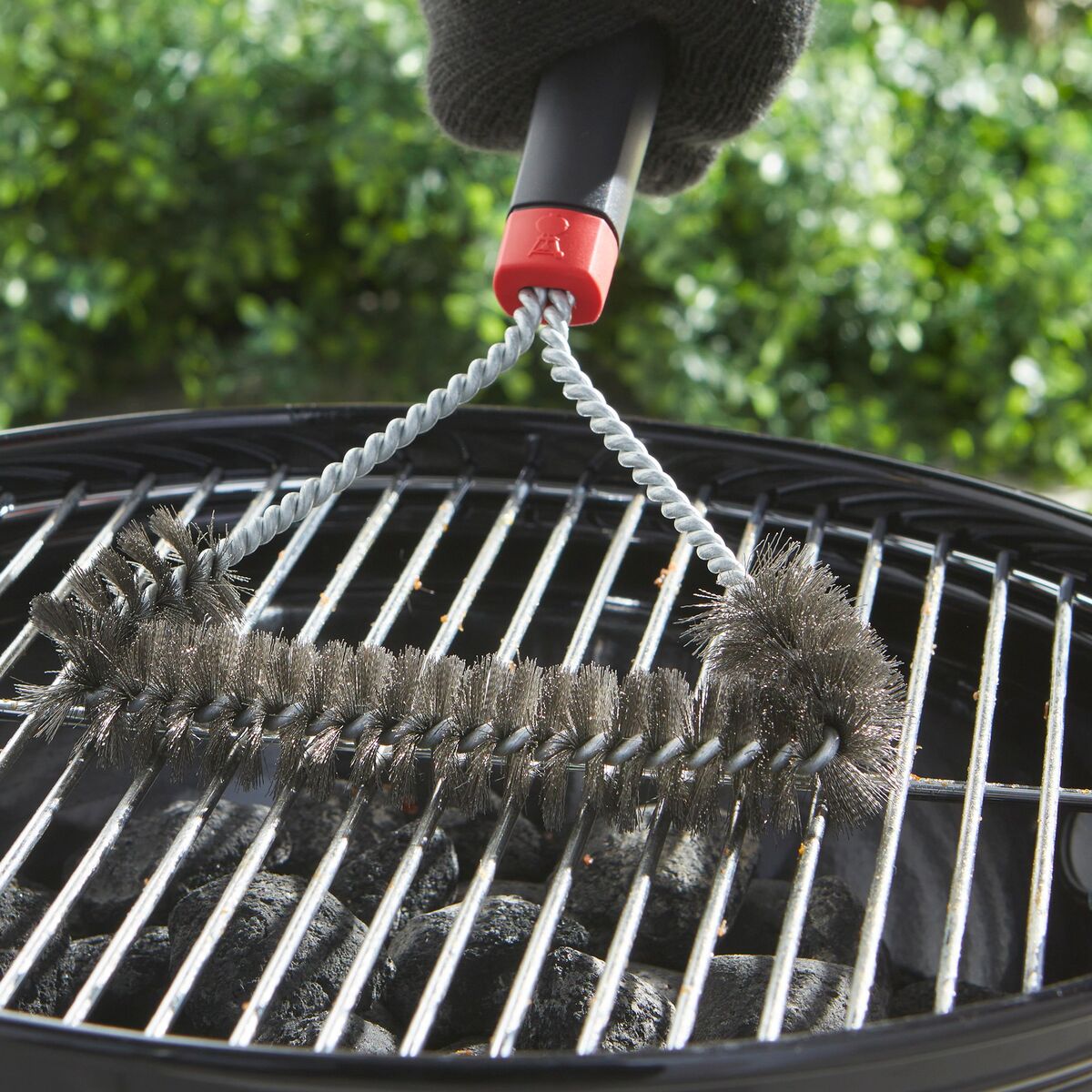 Tresidig grillbørste, 30 cm