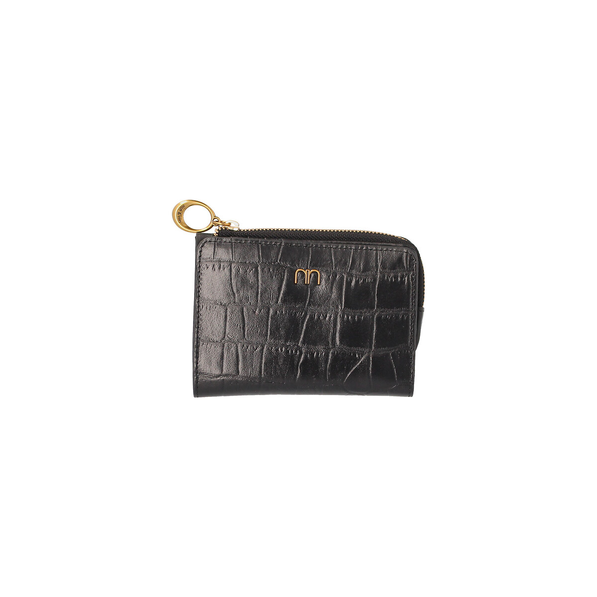 NAT & NIN<br>Carteira de couro com estampa de crocodilo IZA