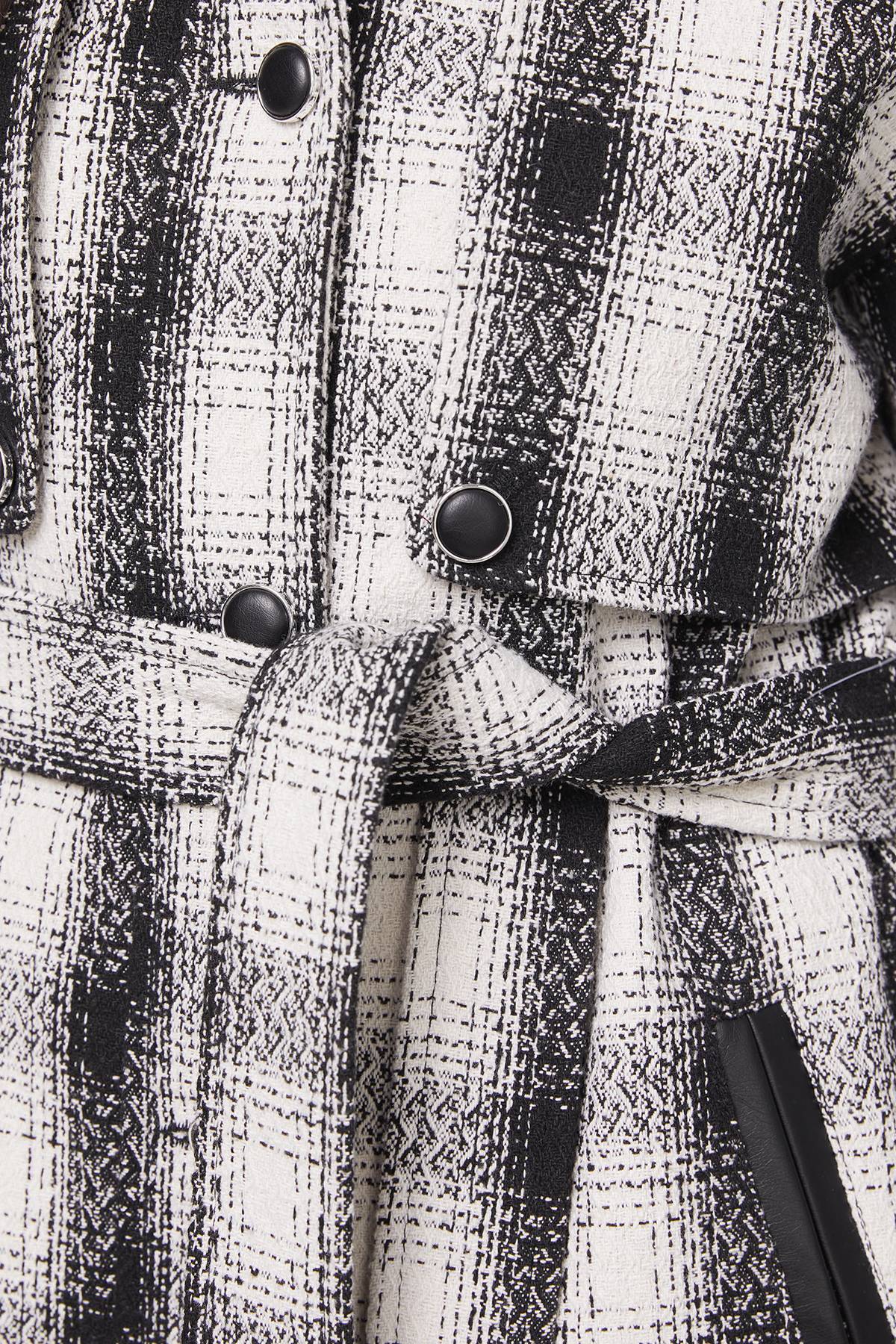 Wallis Trench-coat à Carreaux avec Col Contrastant