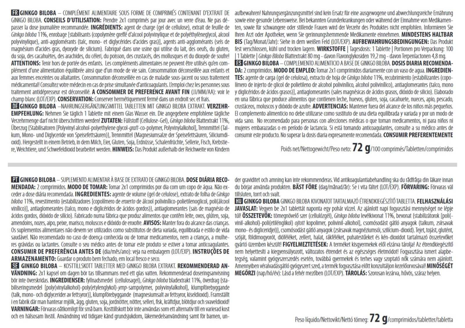 Scitec Nutrition Ginkgo Words 100 comprimidos