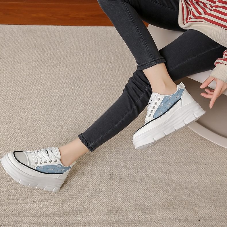 FRAISO - Platform sneakers met paillettenpaneel