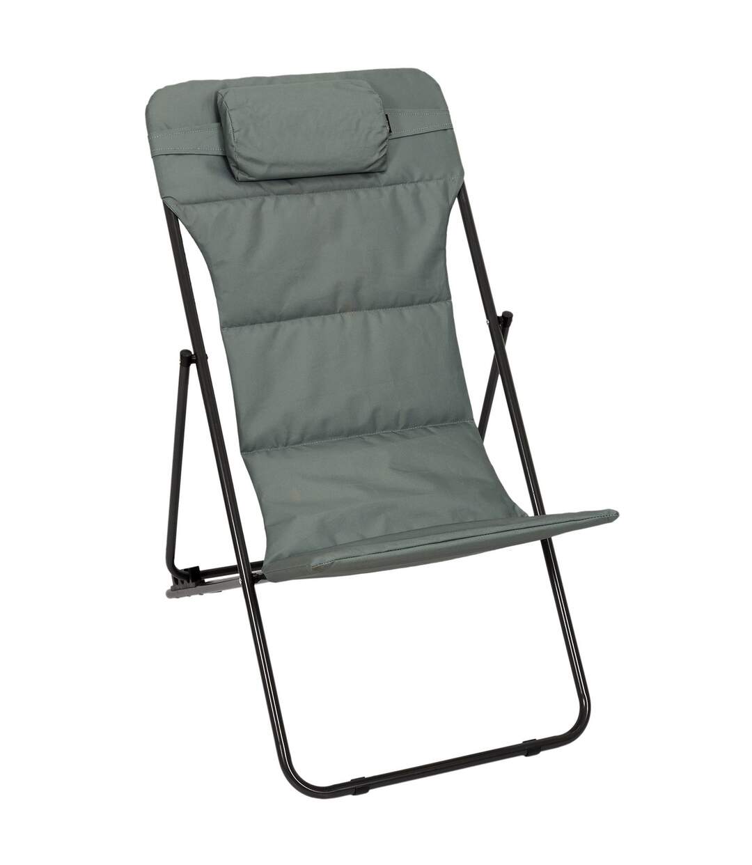 Transat pliant avec repose tête - Vert kaki