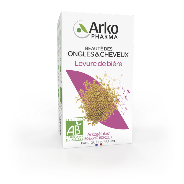 Arkogélules levure de bière beauté cheveux 150 gélules