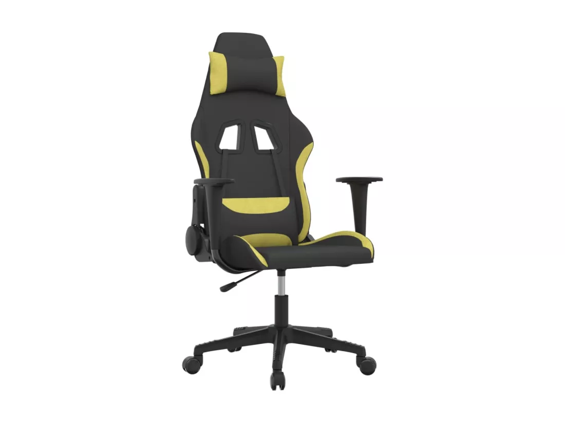 Chaise de jeu Noir et vert clair Tissu