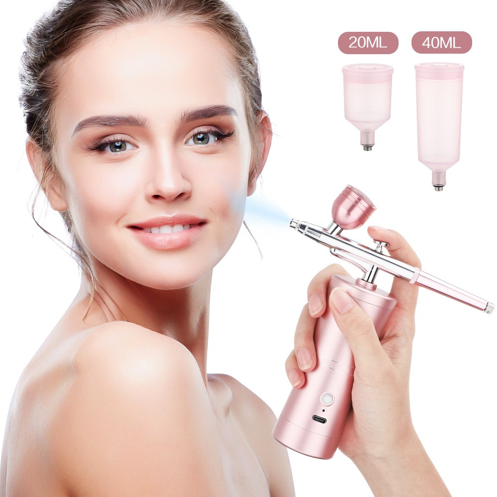 Hochdruck Nano Gesichtsdampfer Airbrush Spray Sauerstoffinjektion - Rosa