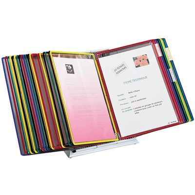 Protège-documents pivotant pupitre Djois by Tarifold PVC A4 30 pochettes - 60 vues couleurs assorties