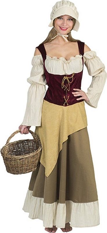 Carnaval Jurk - Rood - Polyester - Inclusief Hoofdkapje