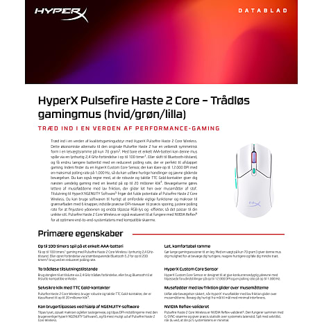 HyperX Pulsefire Haste 2 Core trådløs mus