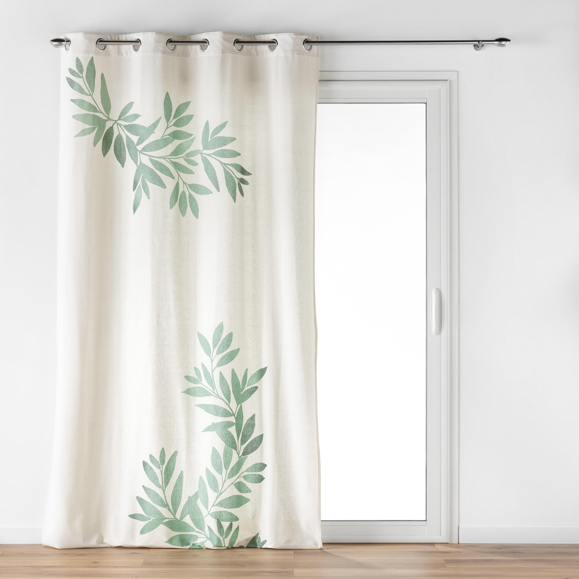 RIDEAU OEILLETS 140X260CM COTON POLYESTER IMPRIME NYMPHEA