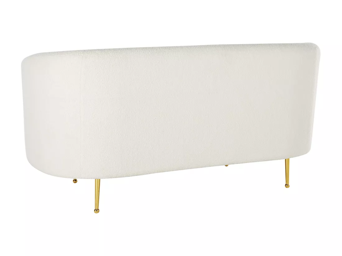 Canapé 2 places en tissu bouclé blanc LOEN