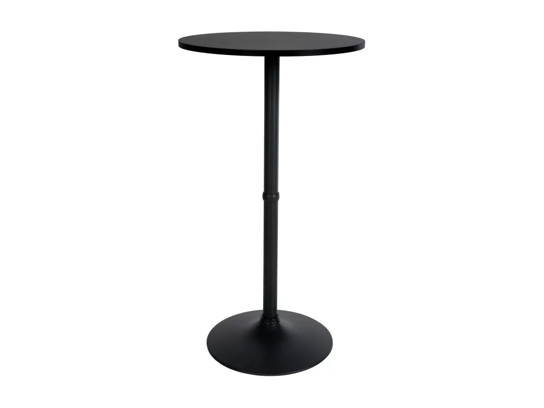 Table haute de bar - rond Ø 60 cm - Bois - Noir / Noir - rund
