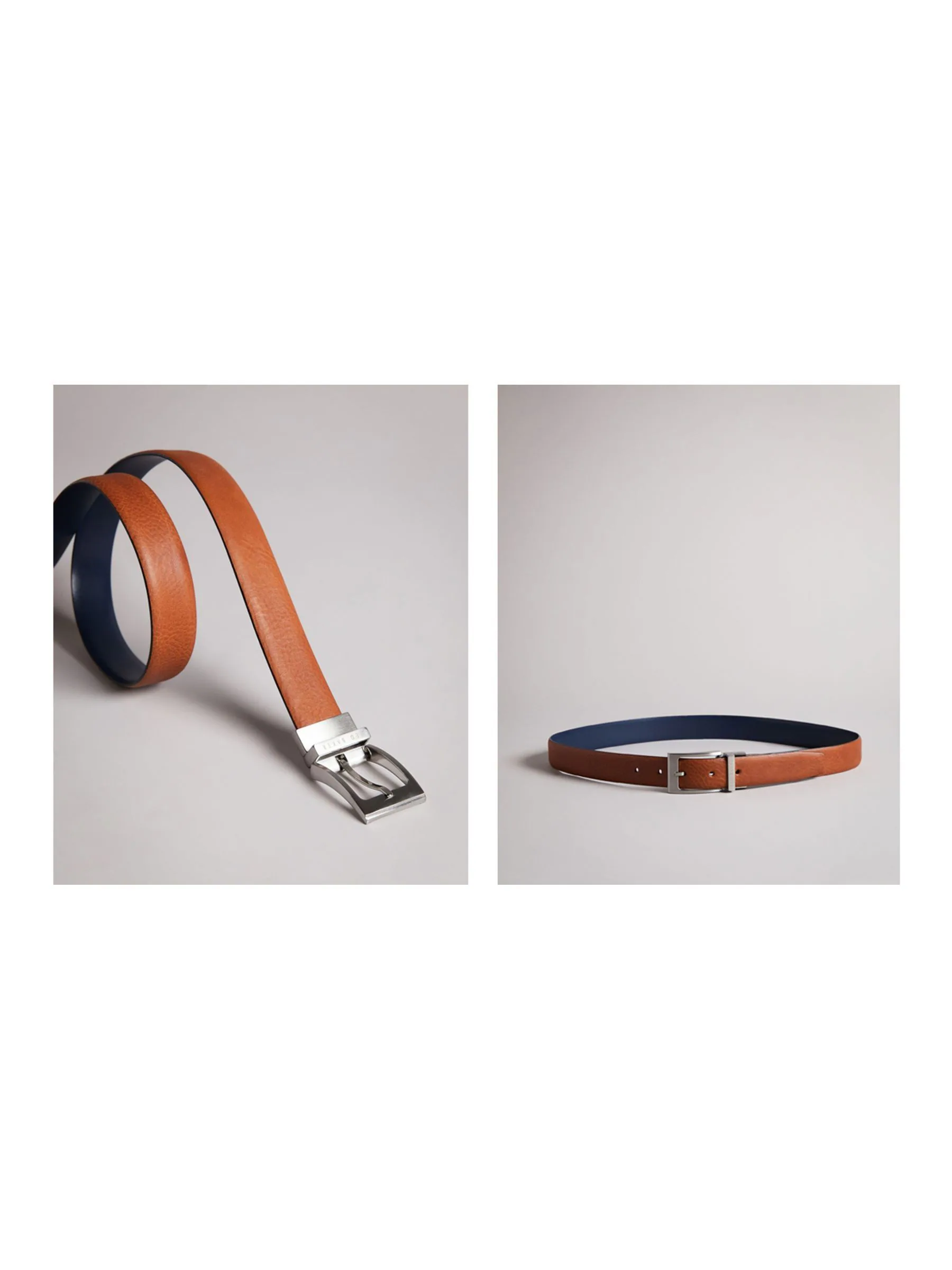 Bruin - Ted Baker omkeerbare leren Karmer riem