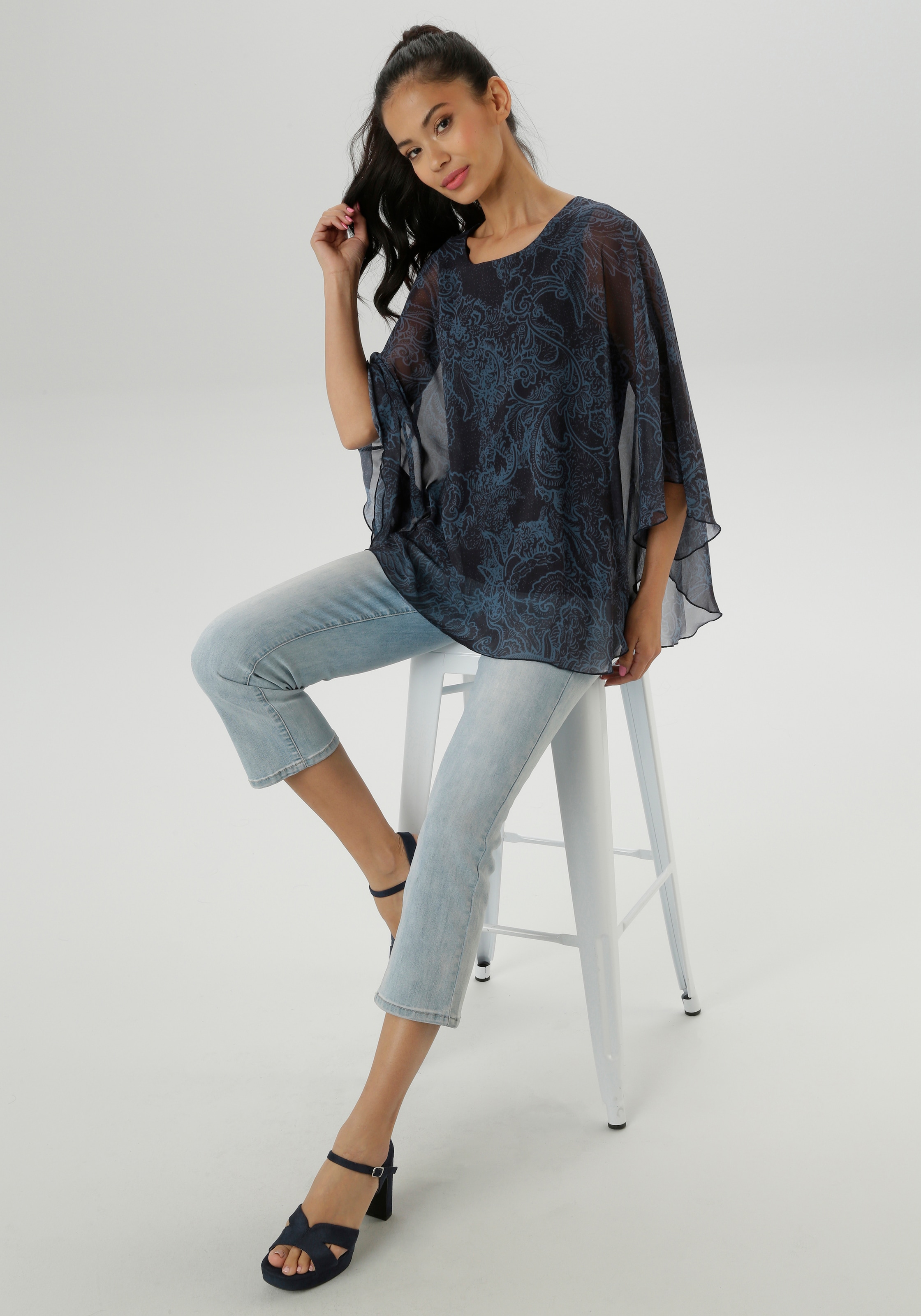 Aniston SELECTED Chiffonbluse , im modischen Lagenlook - NEUE KOLLEKTION