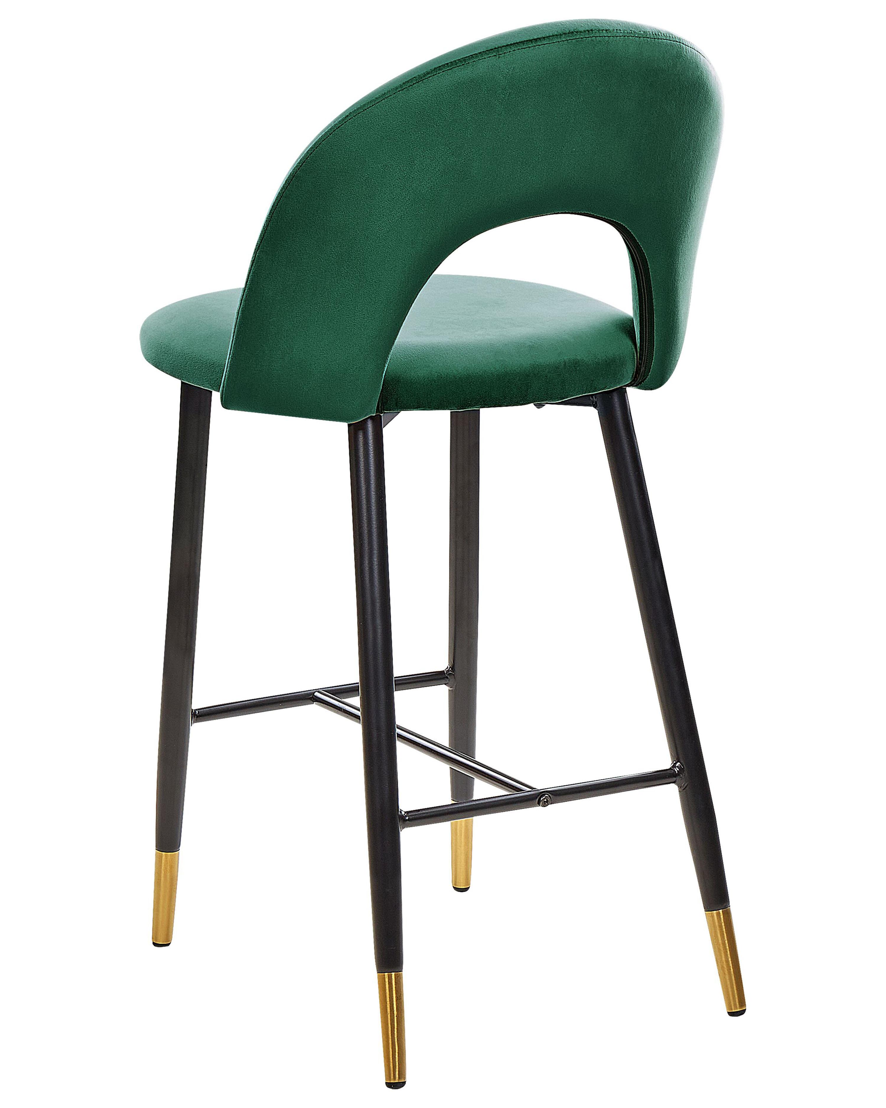 Set van 2 barstoelen FALTON Fluweel Smaragdgroen