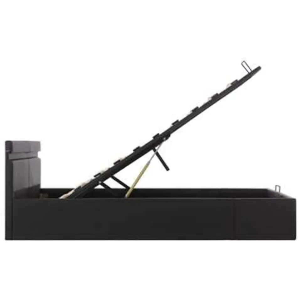 vidaXL - Bed met opbergruimte en LED - Zwart - Kunstleer - 160x200 cm