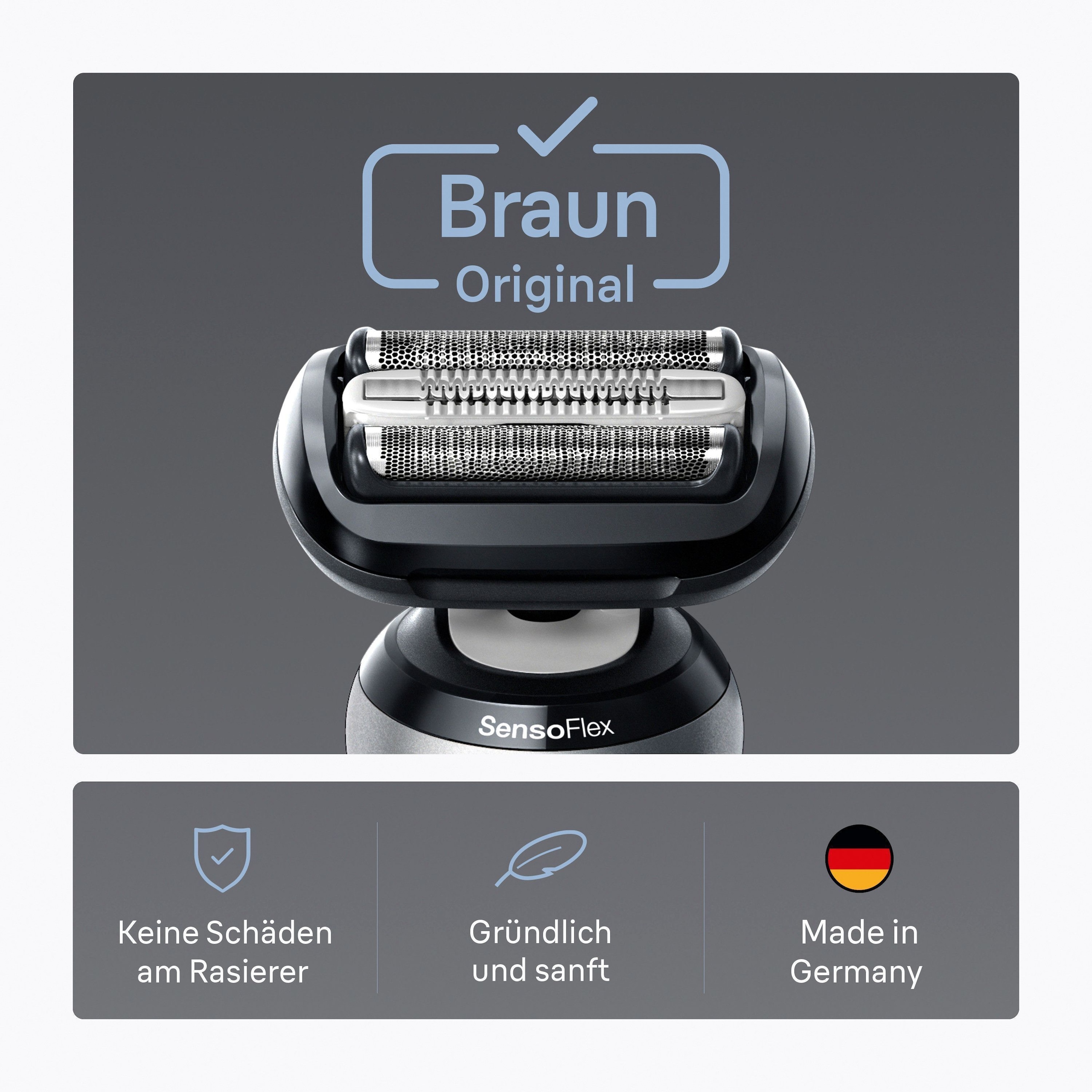 Braun Ersatzscherkopf »Series 6 64B« Kompatibel mit Braun Series 6 Rasierern der Generation 60, 61 und 62
