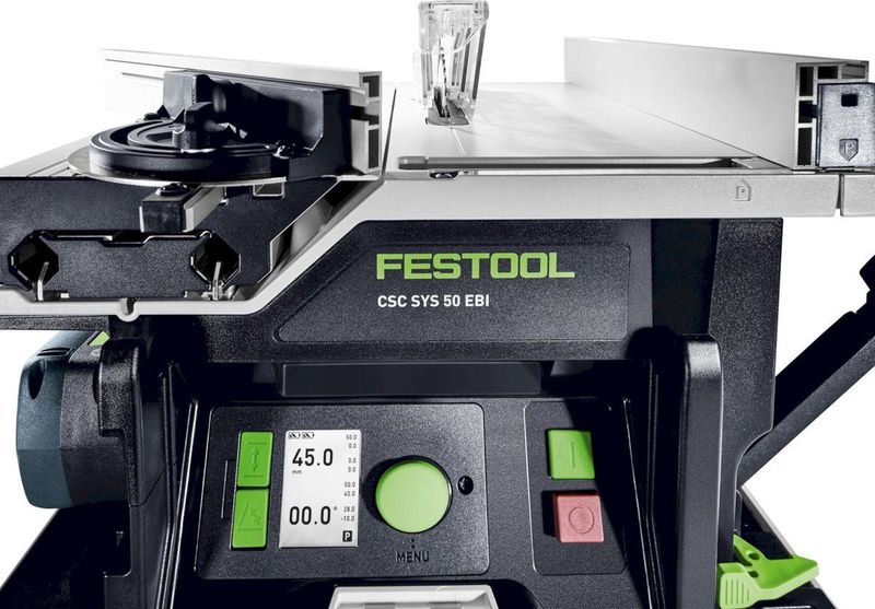 Festool CSC SYS 50 EBI-Plus 36V - Accu Tafelcirkelzaag Set - Inclusief 2x 5,0Ah Accu en Accessoires