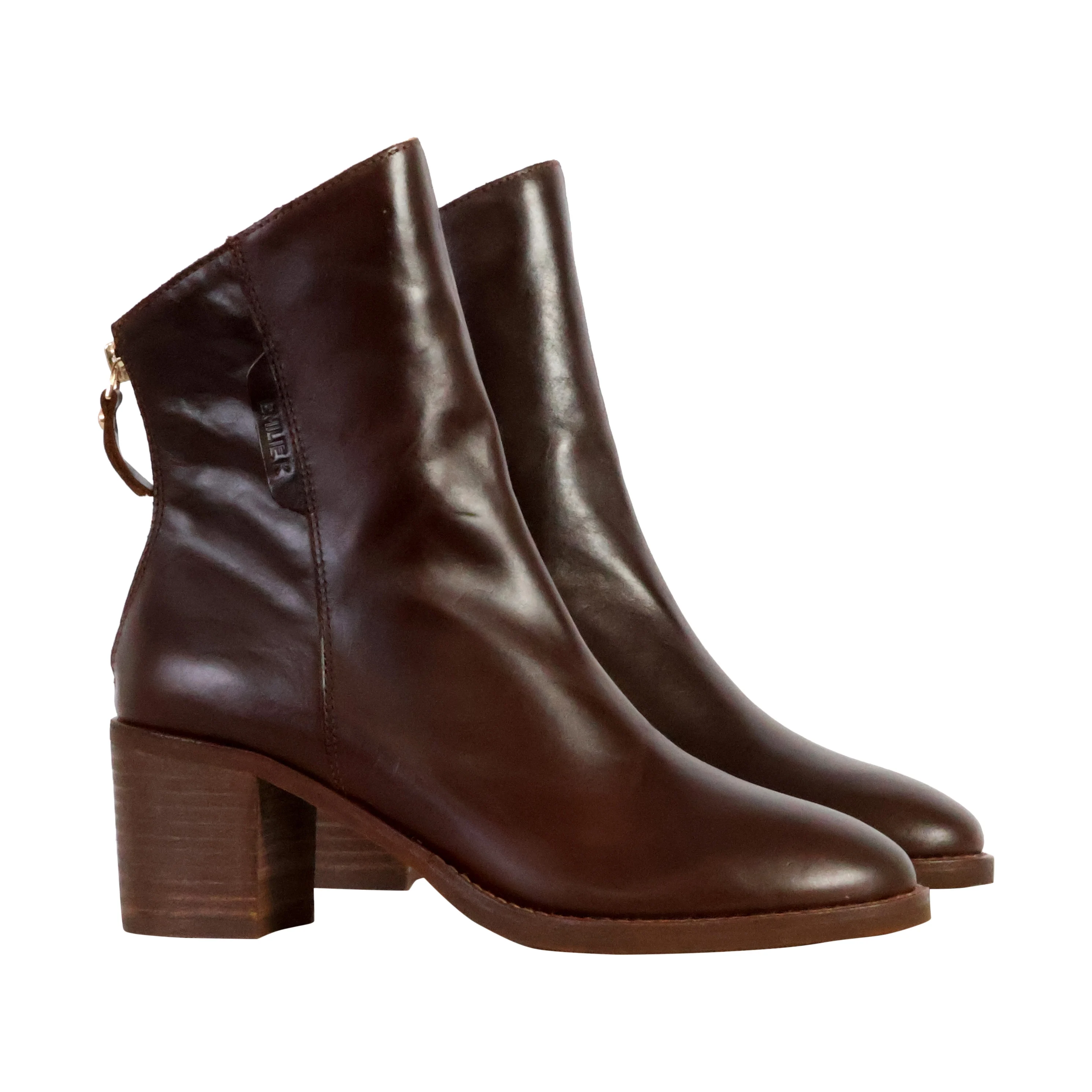 Bottines à talon cuiroxalys | Marron