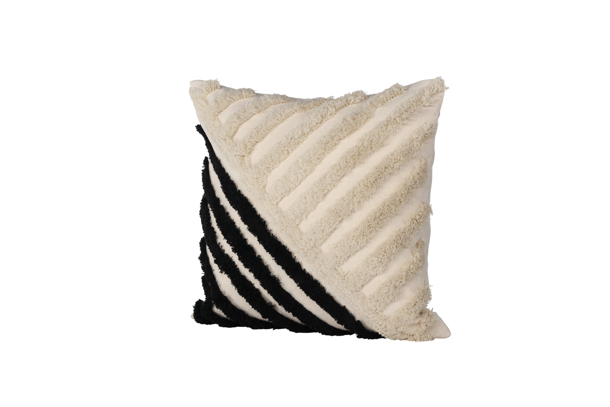 Napa Kussenhoes 45x45cm - Zwart/Wit