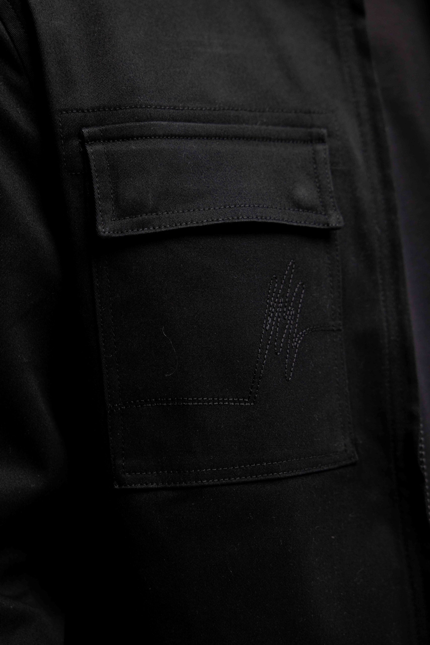 Malelions Cotton Zip Overshirt Heren Zwart