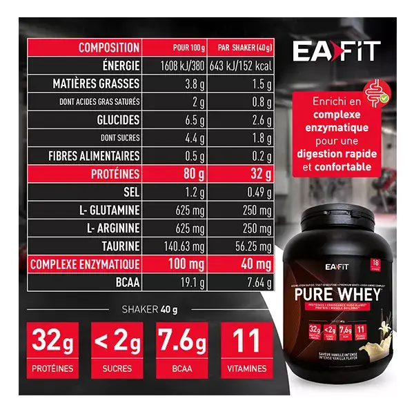Eafit Pure Whey Vanille Intense 750g