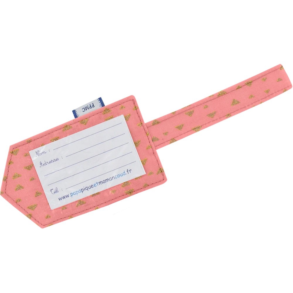 Etiquette Bagage Triangle Or Poudré