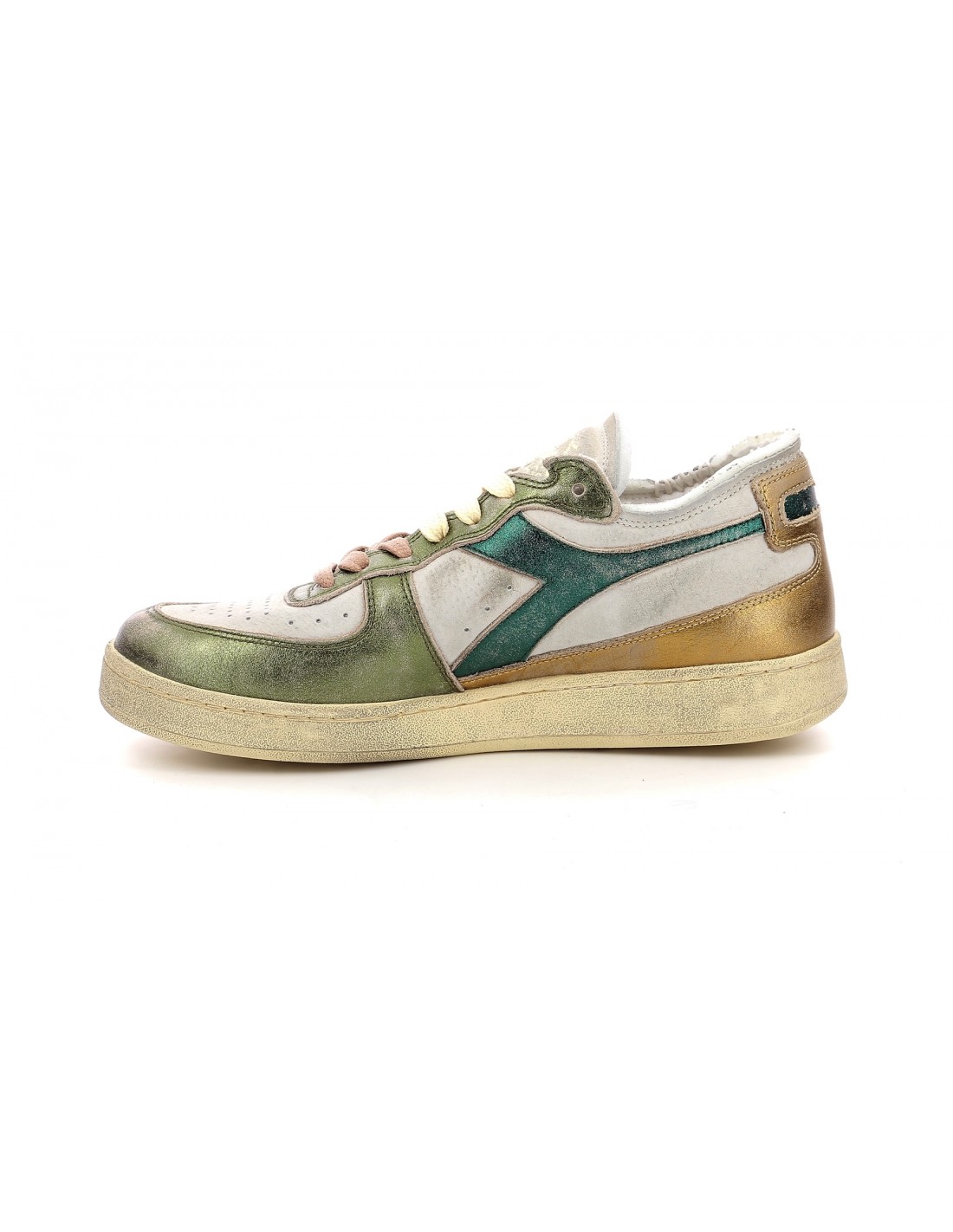 diadora heritage Sneakers Femme Mi Row Blanc/Vert/Marron