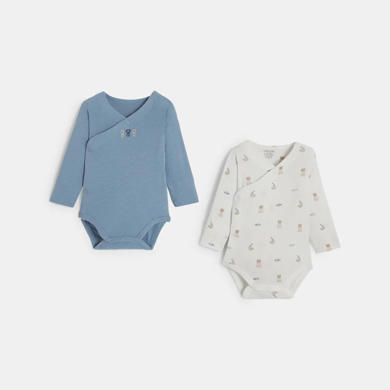 Body évolutif bleu naissance (lot de 2) Bleu