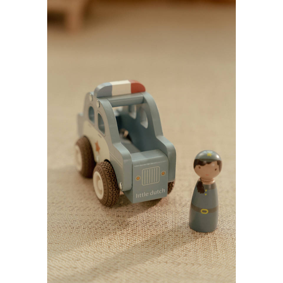 Little Dutch houten politieauto met pop