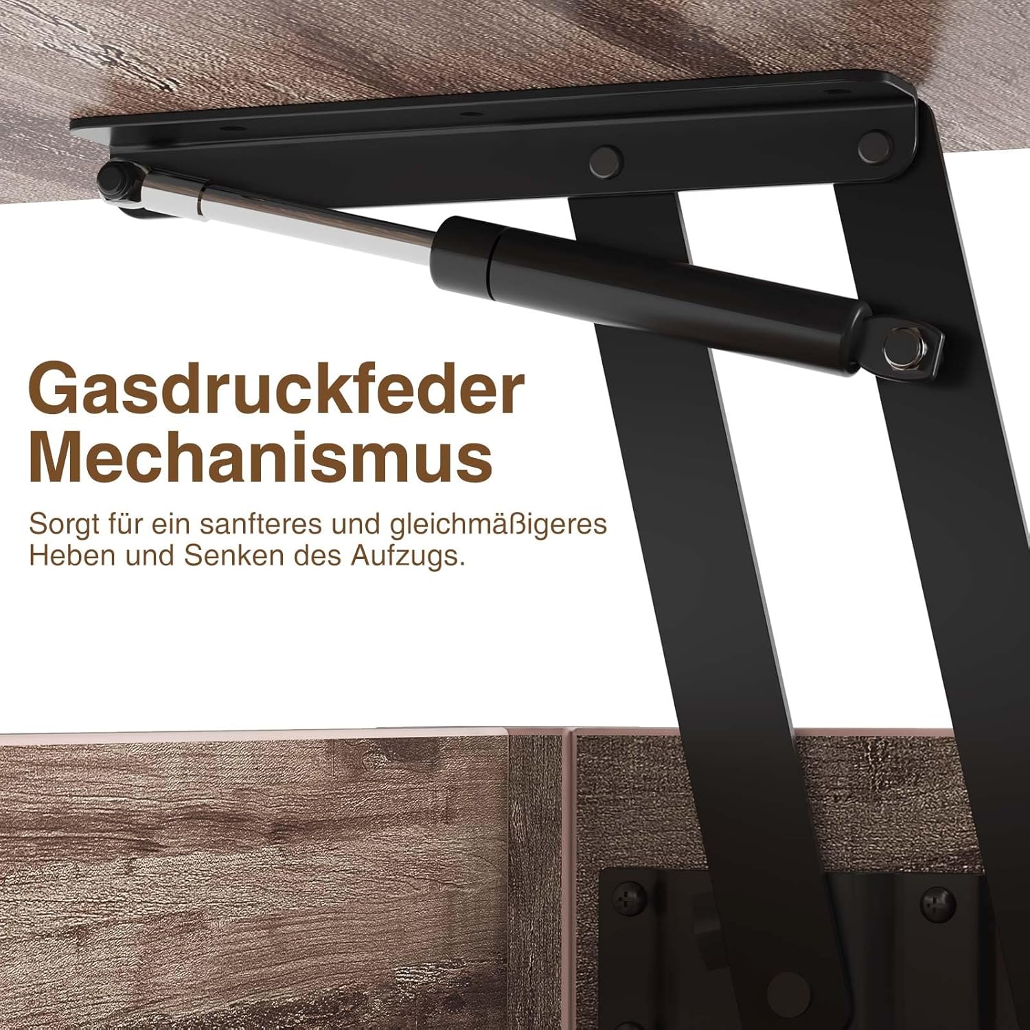Rolanstar Couchtisch Höhenverstellbar, Wohnzimmertisch mit Schublade & verstecktem Fach, Kaffeetisch umwandelbar in Esstisch, 100 x 50 cm Sofatisch aus Holz