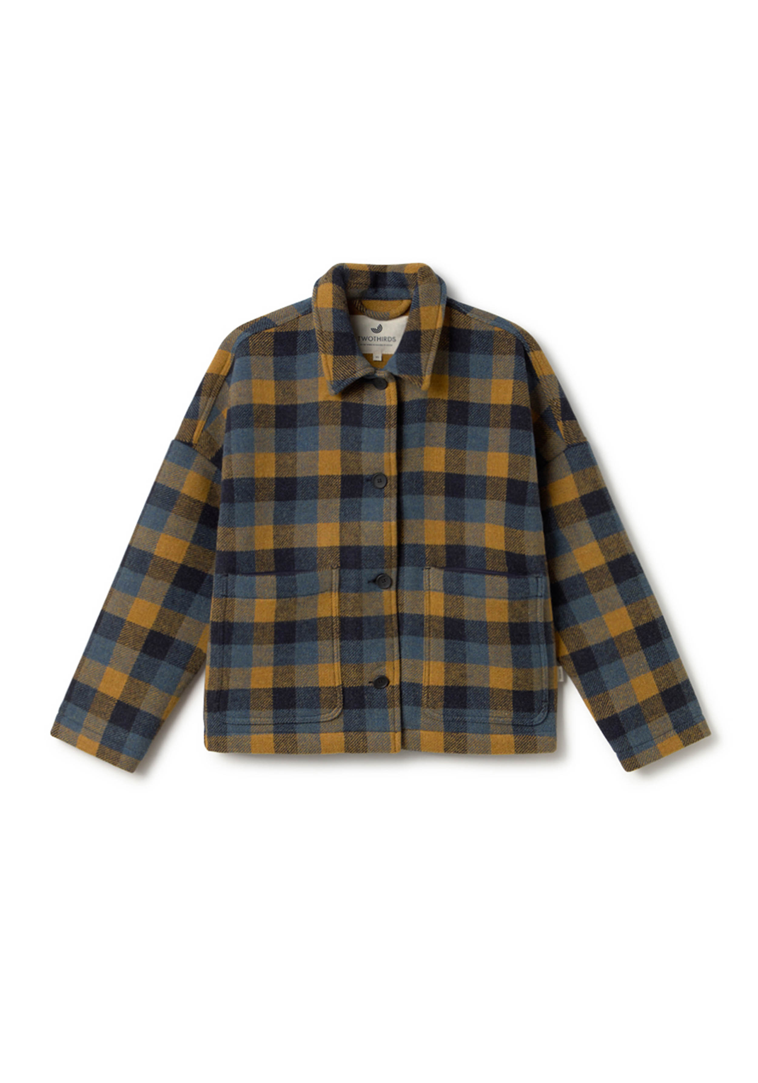 Twothirds Wolljacke Connacht Mustard Check