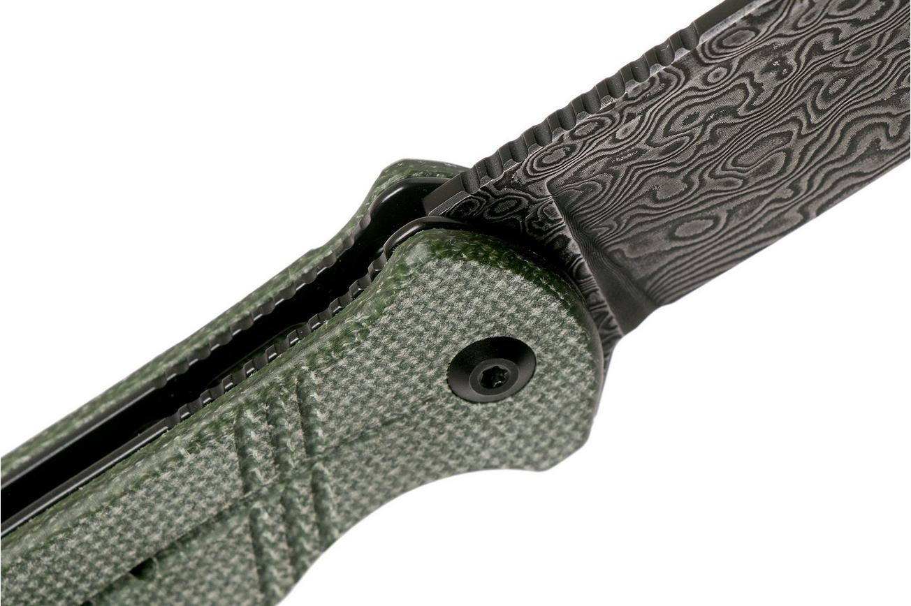 Civivi Cogent C20038D-DS1 Damascus Plain Edge, Green Micarta zakmes
