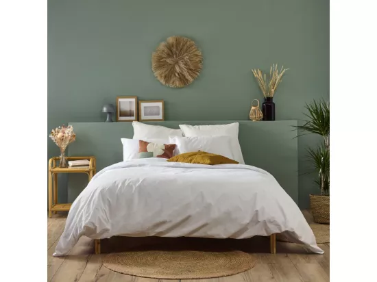 Housse de couette Blanc en percale de coton - 220x240cm