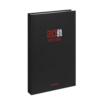 Agenda College 16 mois - 1 jour par page - 13 x 21 cm - noir - Brepols