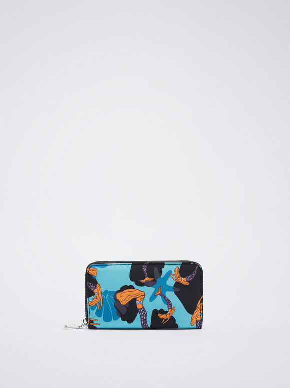 Carteira de nylon estampada - Azul