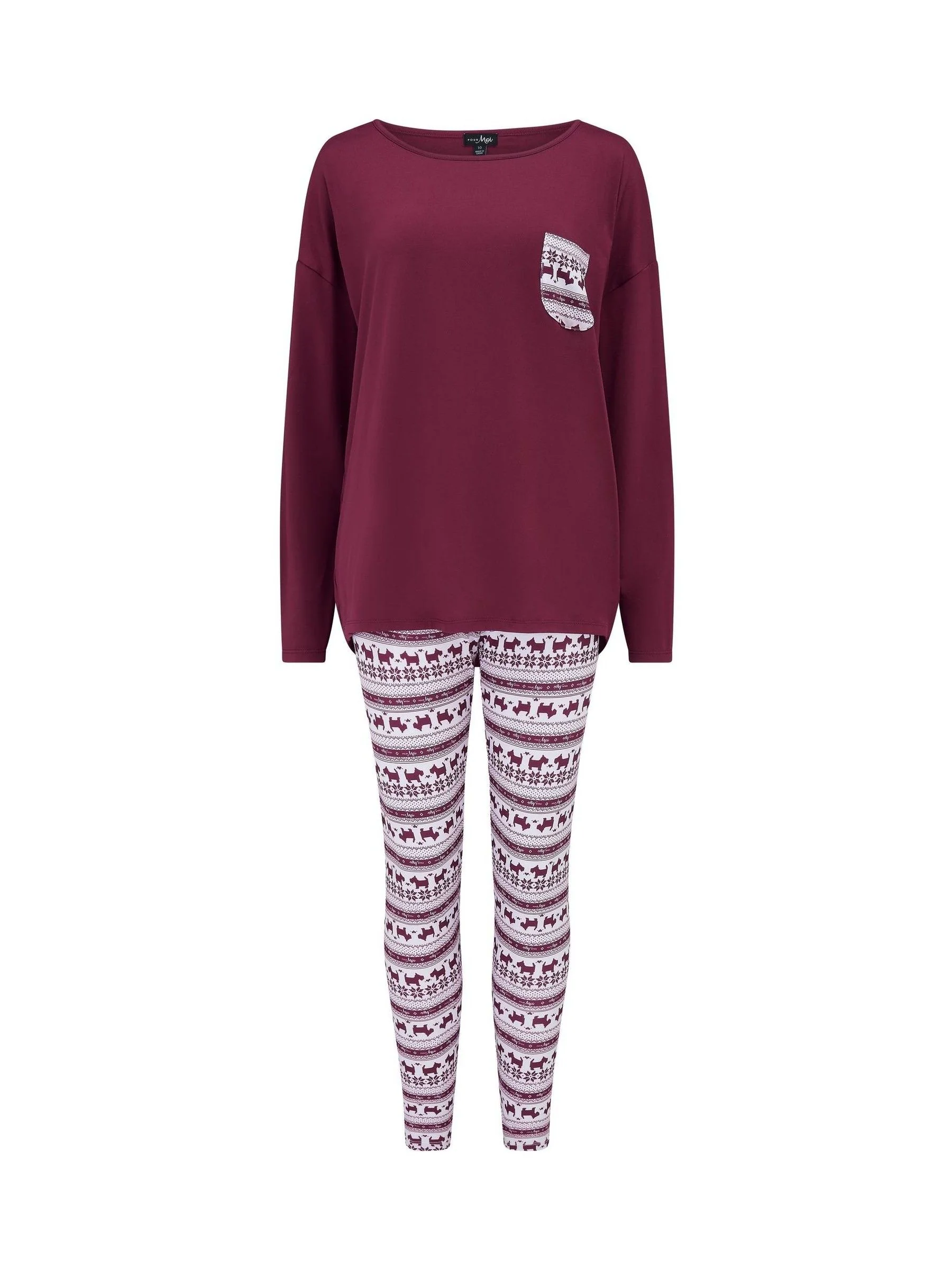 Rood - Pour Moi Soft Touch Jersey Legging Pyjamas Set