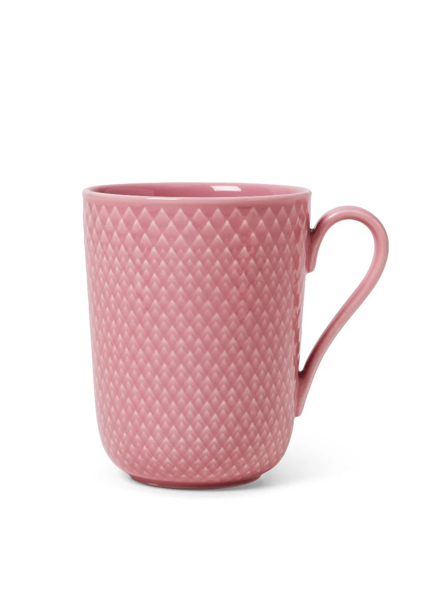 Lyngby Porcelæn  Rhombe Color kop, rosa - H:10,5
