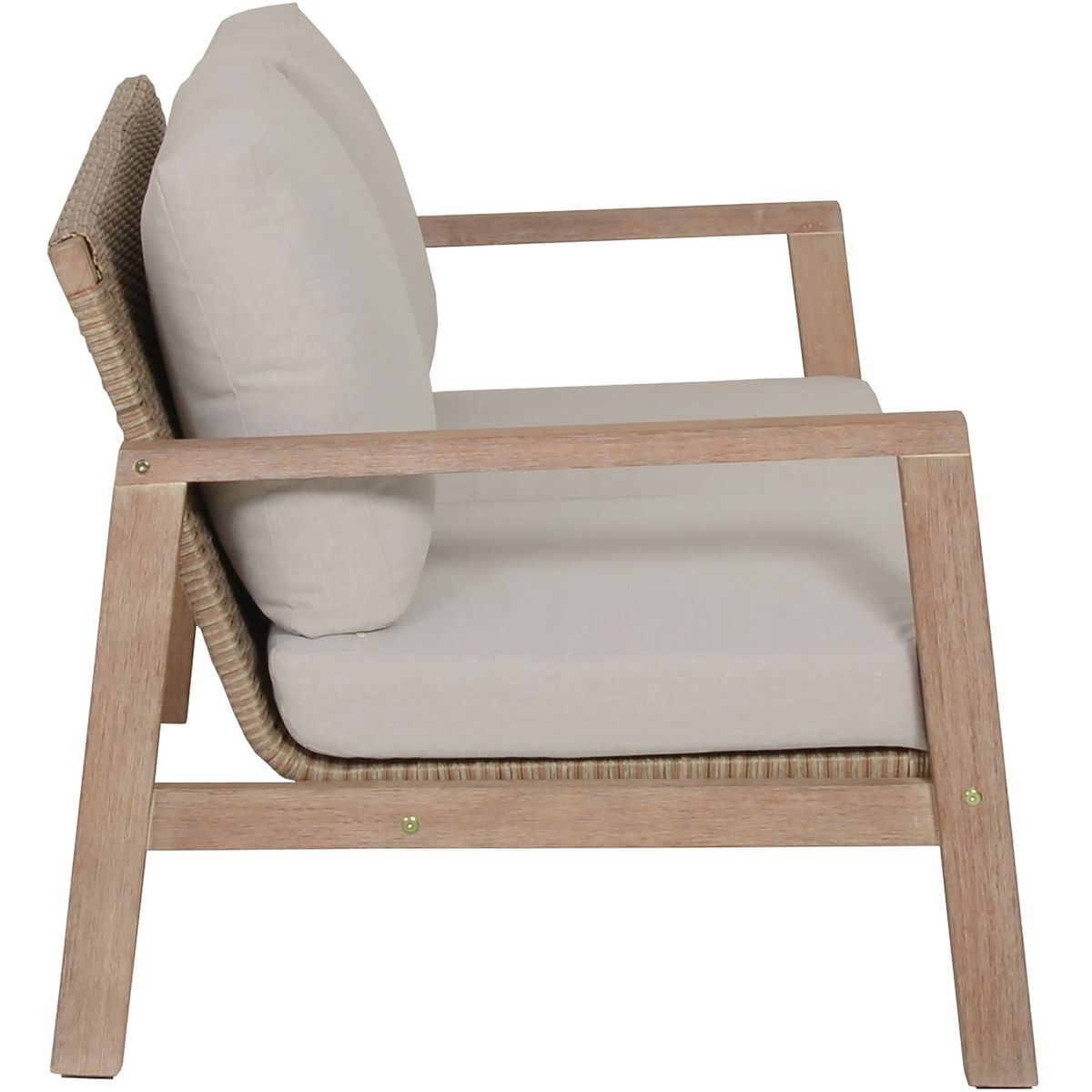 4-teiliges Lounge-Set SAN MATEO - braun-beige - Eukalyptusholz
