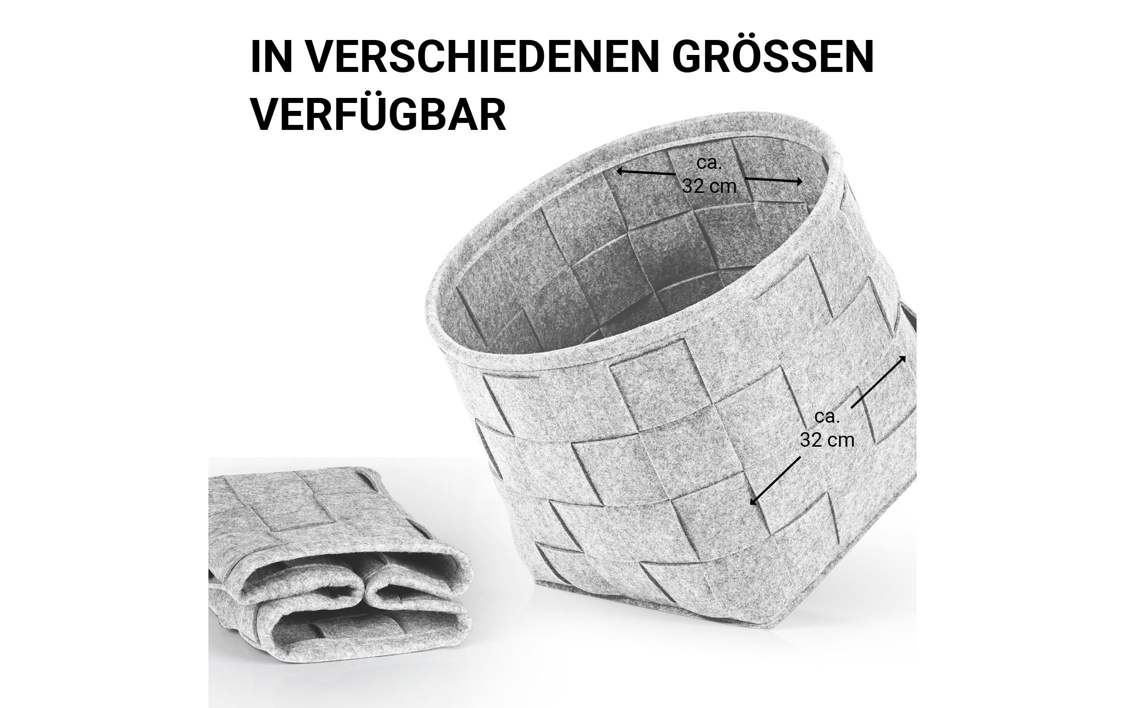 Aufbewahrungskorb Filz 32 cm HellgrauFilz-Aufbewahrungstasche