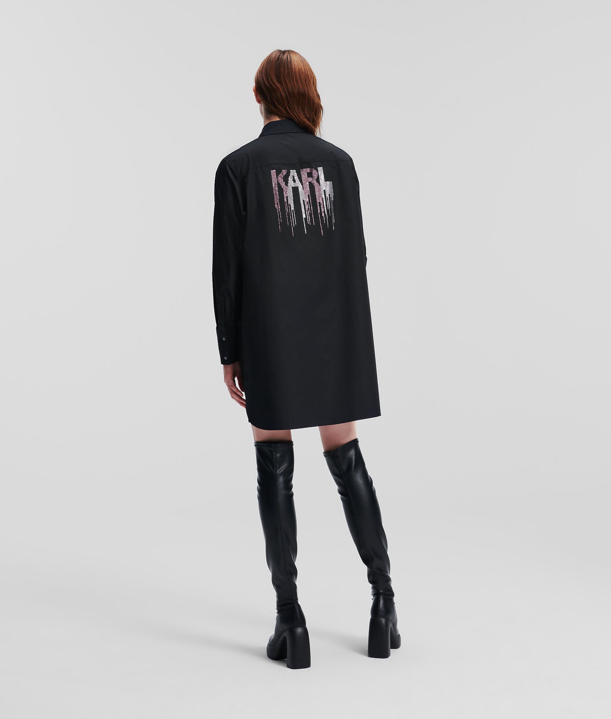 CHEMISE TUNIQUE AVEC LOGO KARL EN STRASS