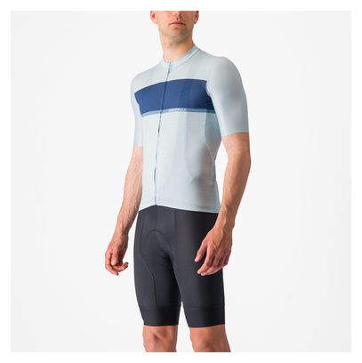 Maillot Manches Courtes Castelli Tradizione Bleu/Bleu Clair