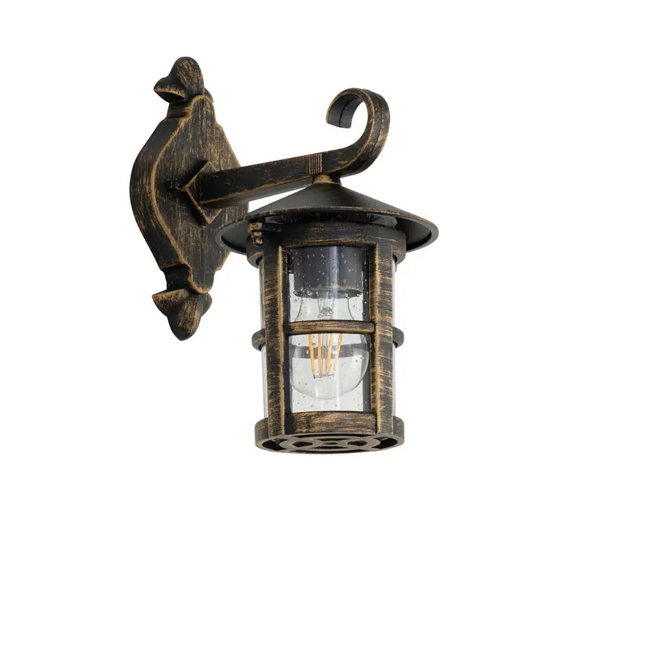 Qazqa wandlampen buiten herb goudkleurig e27