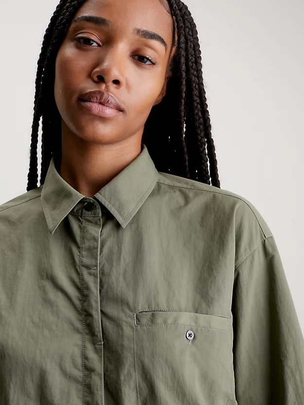 Vestido camisa de nylon macio