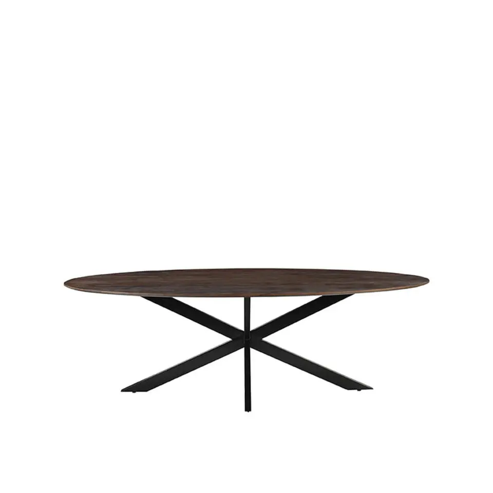 LABEL51 Eettafel James Ovaal Espresso 210cm