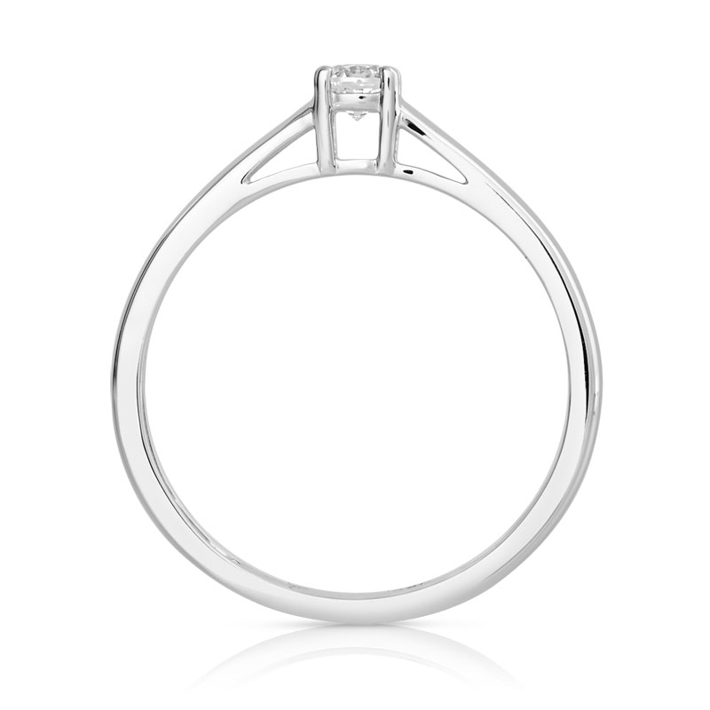 Solitaire or 750 blanc diamant 0,15 carat