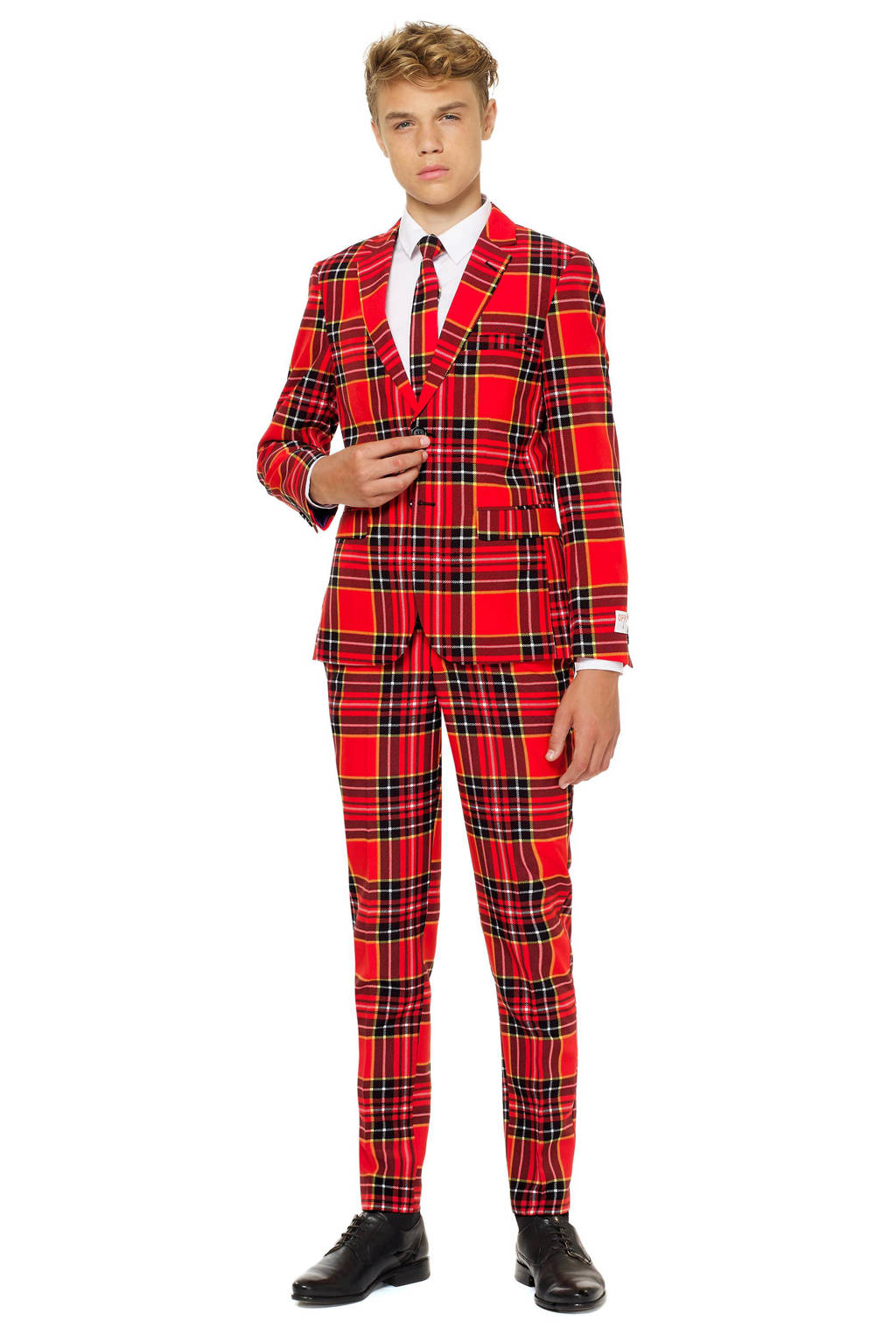 OppoSuits geruit kostuum The Lumberjack rood