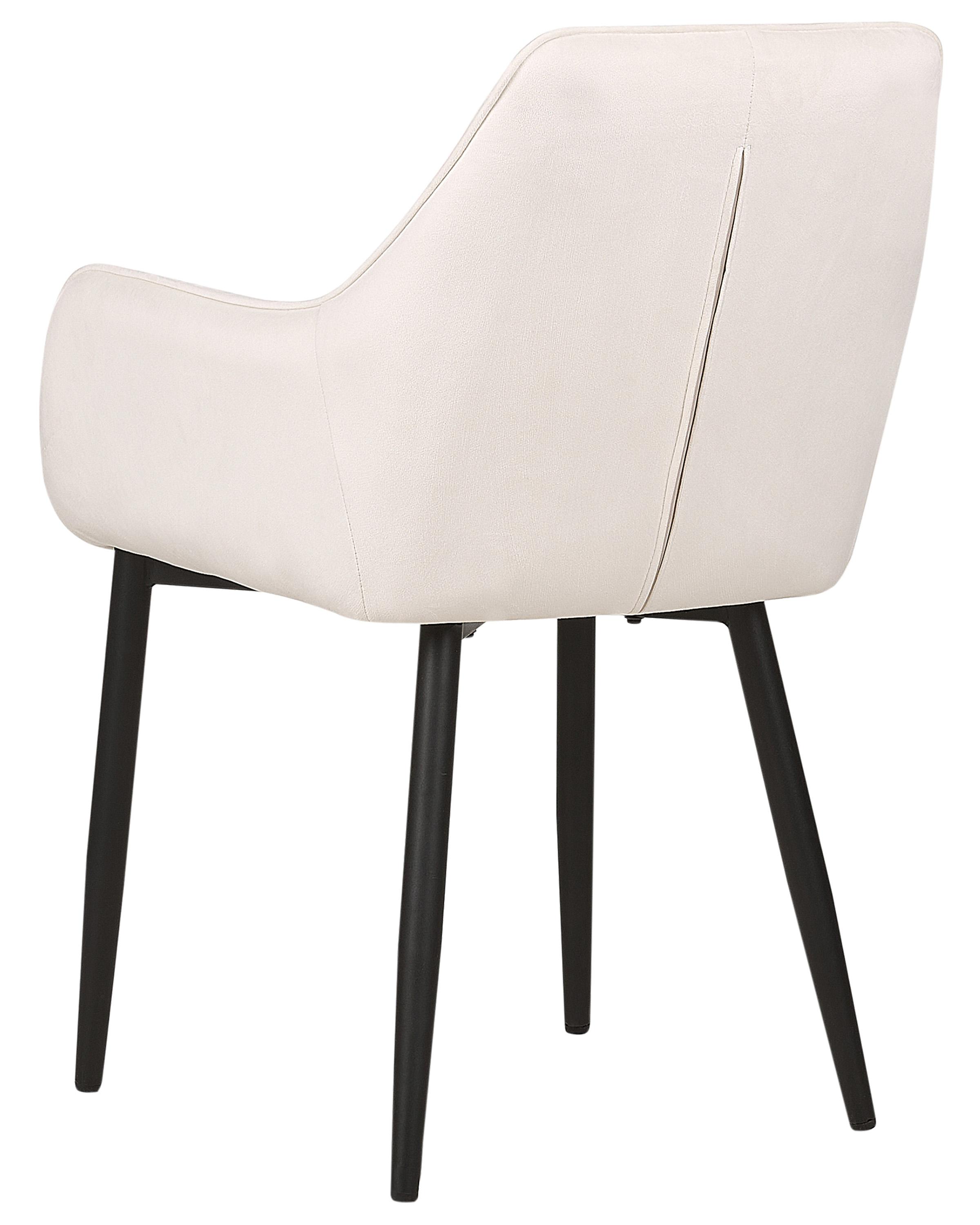 Set van 2 eetkamerstoelen WELLSTON Fluweel Gebroken wit